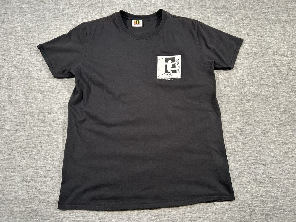 Vintage Keith Haring Shirt Mens Large Black Short Sleeve Cotton Coming Out Day